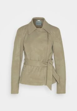 Guess New Agnes Belted Biker - Faux Leather Jacket - Desert Green -Guess Apparel b782c891b2c94477be62eb3051e0f4c5