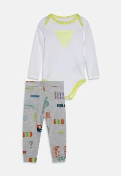 Guess Newborn Hooded Vest Body Pants Set - Waistcoat - Yellow/Black