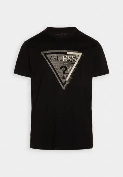 Guess Ss Cn Shaded Triangle - Print T-Shirt - Jet Black -Guess Apparel b952eaaed8414910af1f86169884b10a