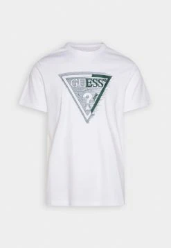 Guess Ss Cn Shaded Triangle - Print T-Shirt - Pure White -Guess Apparel b9867ffaa2504a8981fb33388b6dc88c