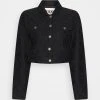Maria Crop- Denim Jacket - Jet Black