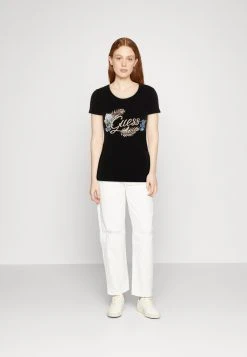 Guess Embellish Logo Tee - Print T-Shirt - Jet Black -Guess Apparel bba545df868845f7b2d0ef00658d4033