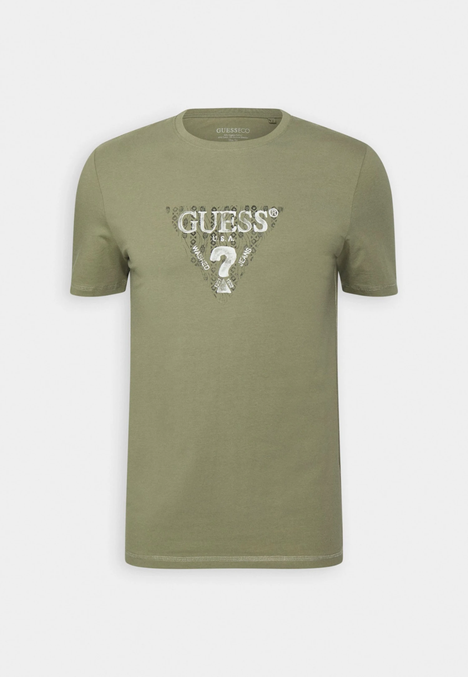 Guess Ss Cn Geo Triangle- Print T-Shirt - Khaki Way 6 Guess Ss Cn Geo Triangle- Print T-Shirt - Khaki Way - Image 4