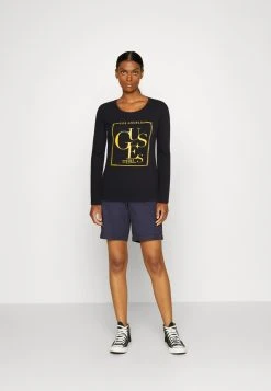 Guess Logo Tee - Long Sleeved Top - Black -Guess Apparel c08640141d56427ba647ac7825df53ab