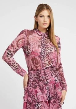 Guess Ls Clouis - Button-Down Blouse - Mehrfarbig Violett