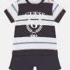 Guess Newborn Slub Set - Print T-Shirt - White/Blue -Guess Apparel c3e5fb71d70e41169d15a88ca4a69b10