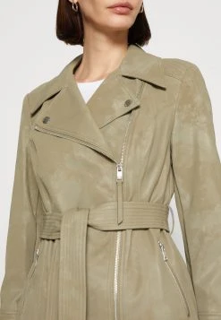 Guess New Agnes Belted Biker - Faux Leather Jacket - Desert Green -Guess Apparel c83d807035dc4a718edd022a1b92fe2a
