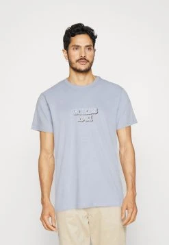 Guess Embro Box Logo Tee - Print T-Shirt - Glacier Sea Blue