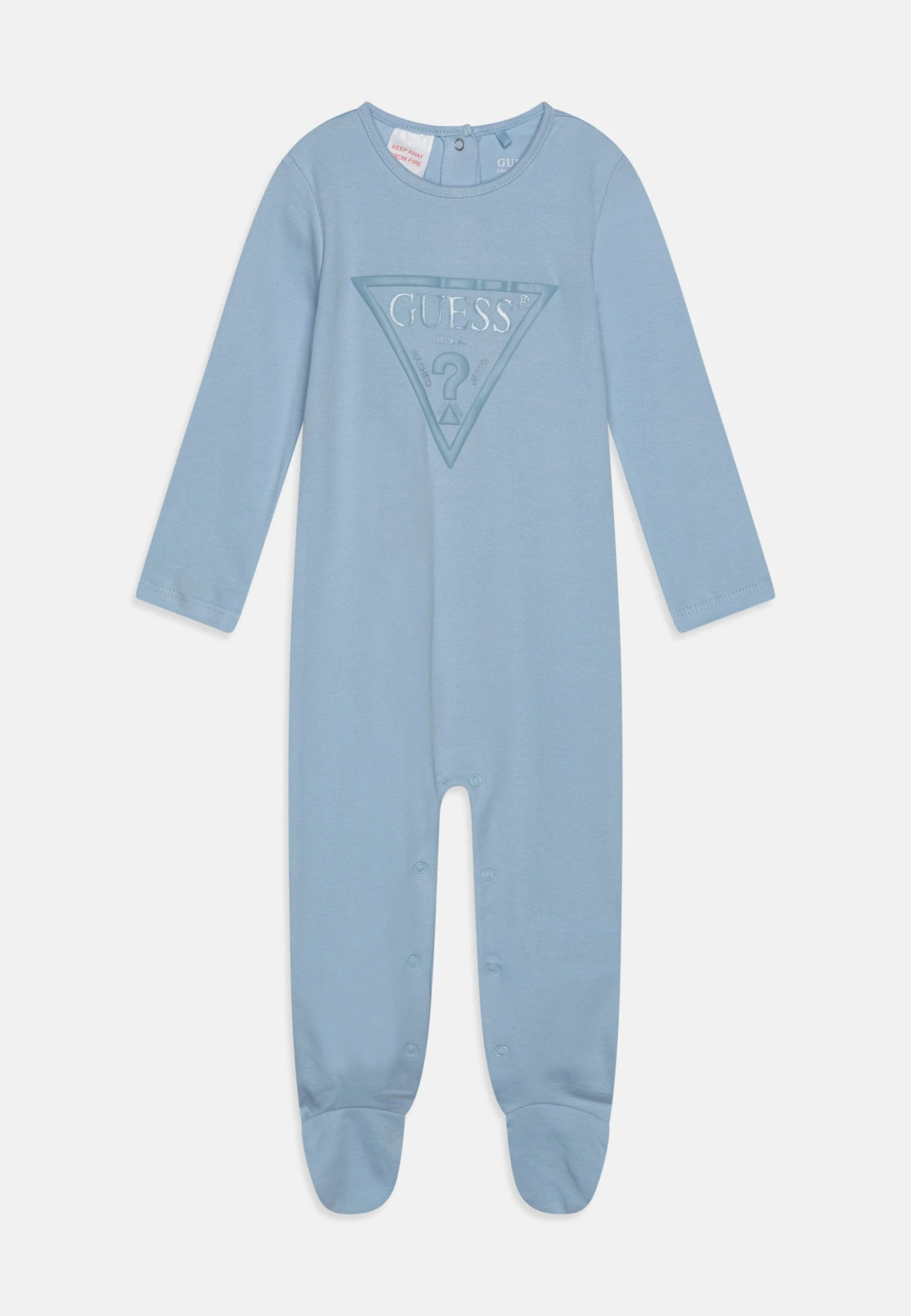 Guess Baby Interlock- Sleep Suit - Frosted Blue 3 Guess Baby Interlock- Sleep Suit - Frosted Blue