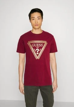 Guess Chain Logo Tee - Print T-Shirt - Pinot Noir
