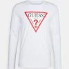 Guess Original Logo Tee - Long Sleeved Top - Pure White -Guess Apparel d7004575b0154b8a9a819177ebe21175
