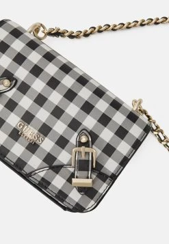 Guess Mini Crossbody Flap - Across Body Bag - Black/White -Guess Apparel dd0ff1afda0342daac6cd4aee97c9006