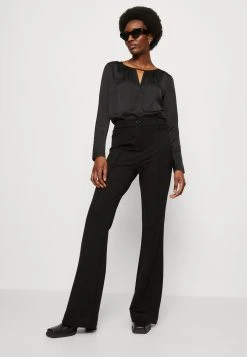 Claire Pintuck Flared Pants - Trousers - Jet Black -Guess Apparel de84298b2aec48028a92eb60e20f9313