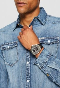 Guess Top Gun - Watch - Black/Silver-Coloured