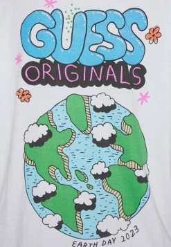 Earth Day Planet Tee - Print T-Shirt - Pure White -Guess Apparel e839e3f527d040778f3977b29f33e9b3