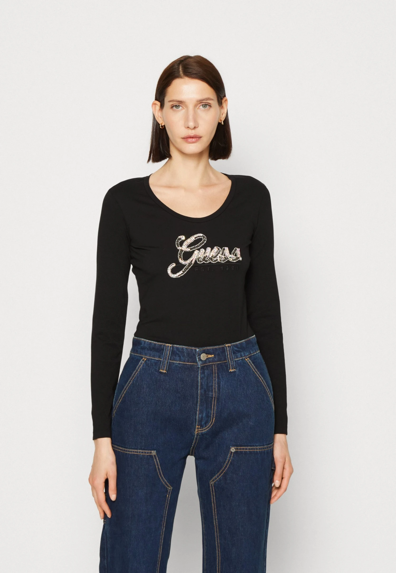 Guess Script - Long Sleeved Top - Black 3 Guess Script - Long Sleeved Top - Black