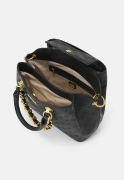 Guess GevaCompartment Satchel - Handbag - Black -Guess Apparel ec9e09724100463daf75d5574524e15e