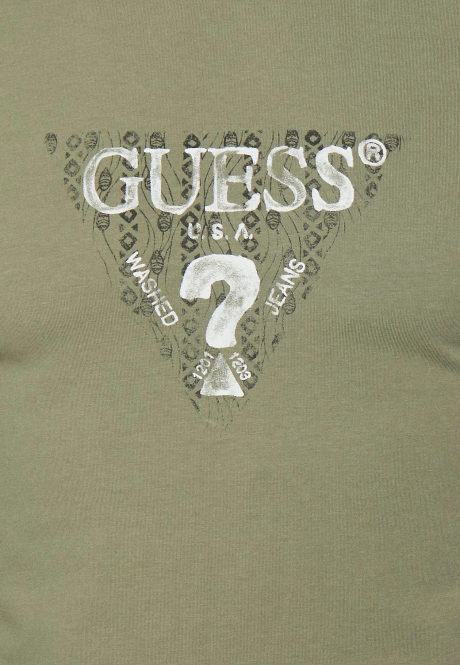 Guess Ss Cn Geo Triangle- Print T-Shirt - Khaki Way 7 Guess Ss Cn Geo Triangle- Print T-Shirt - Khaki Way - Image 5