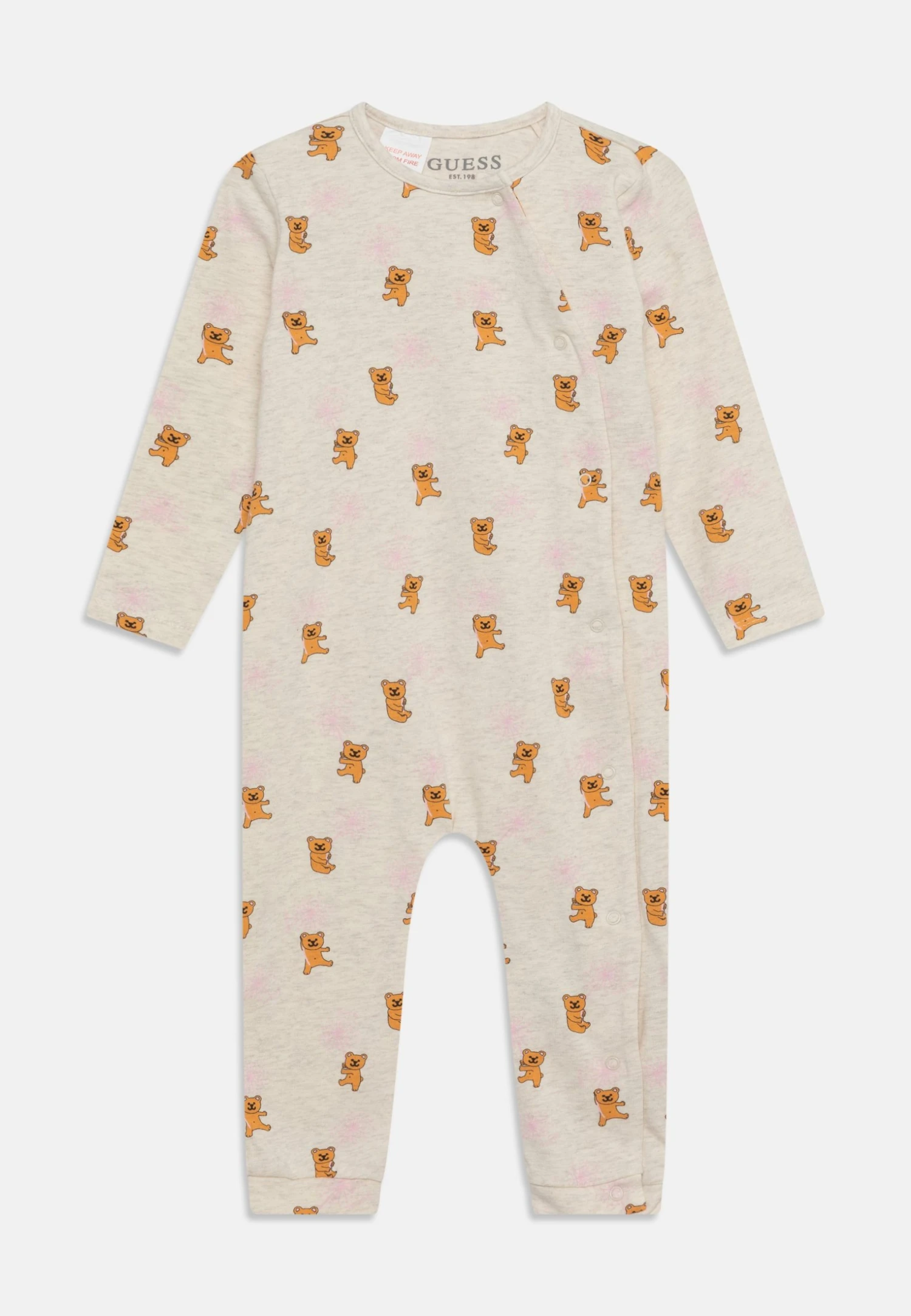 Guess Newborn Stretch Overall Unisex - Pyjamas - Light Brown Melange 3 Guess Newborn Stretch Overall Unisex - Pyjamas - Light Brown Melange