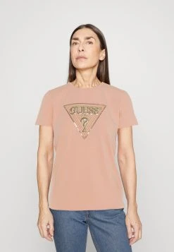 Guess Triangle Tee - Print T-Shirt - Peach Creme